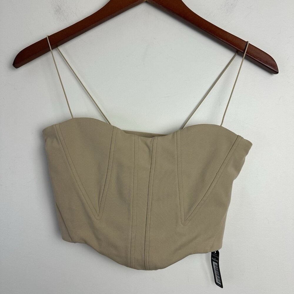 Bootaybag Womens M Mermaid Corset Tank Top Beige Tan New Sexy Festival Fairy